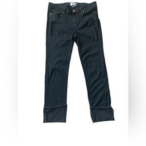 Paige Ladies Skyline Straight Cuffed Mid Rise Jeans Black Size 30
